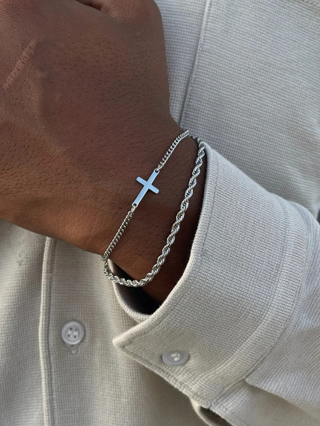 CROSS X ROPE 3MM SET | Silver - Image 6