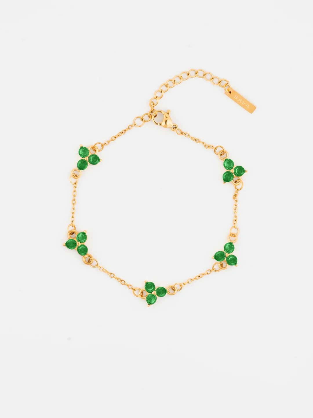 GREEN CLOVER BRACELET | 18K Gold