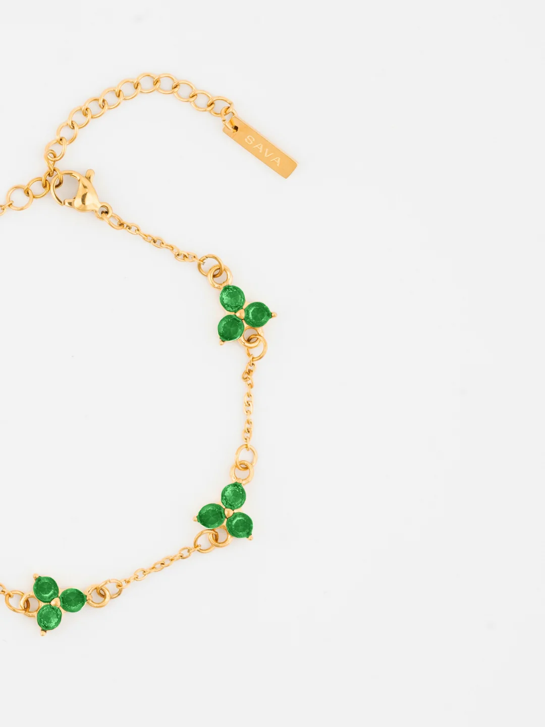 GREEN CLOVER BRACELET | 18K Gold - Image 3