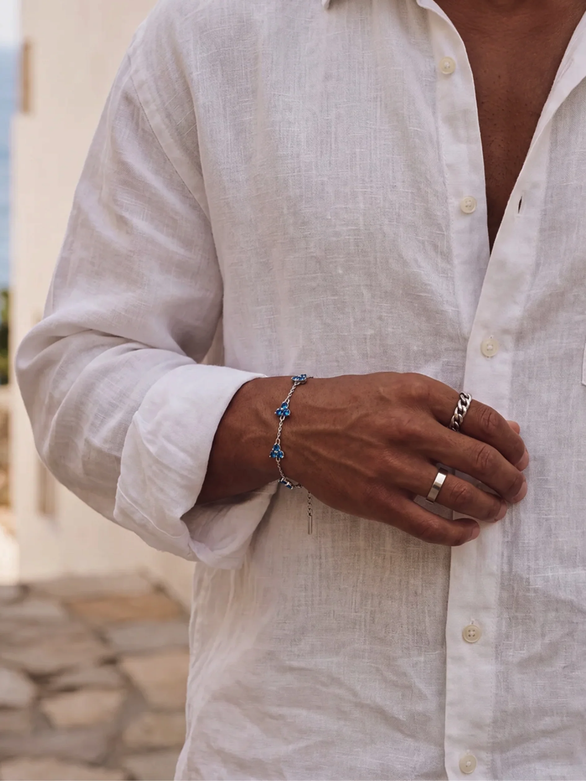 OCEAN CLOVER BRACELET | Silver - Image 5