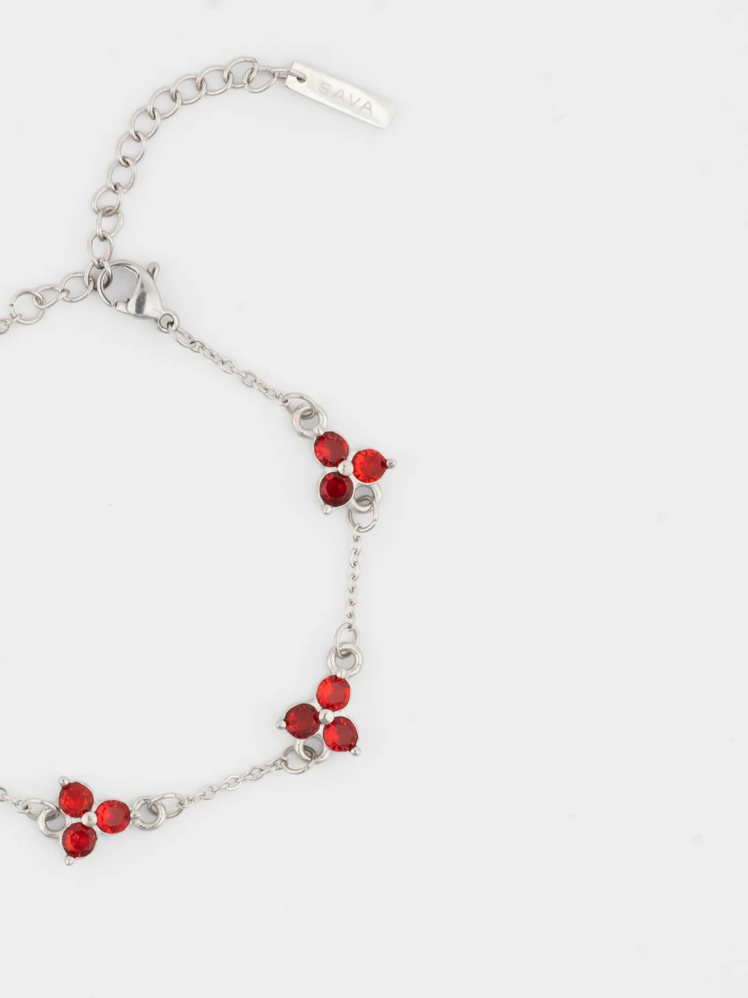 RED CLOVER BRACELET | Silver - Image 3