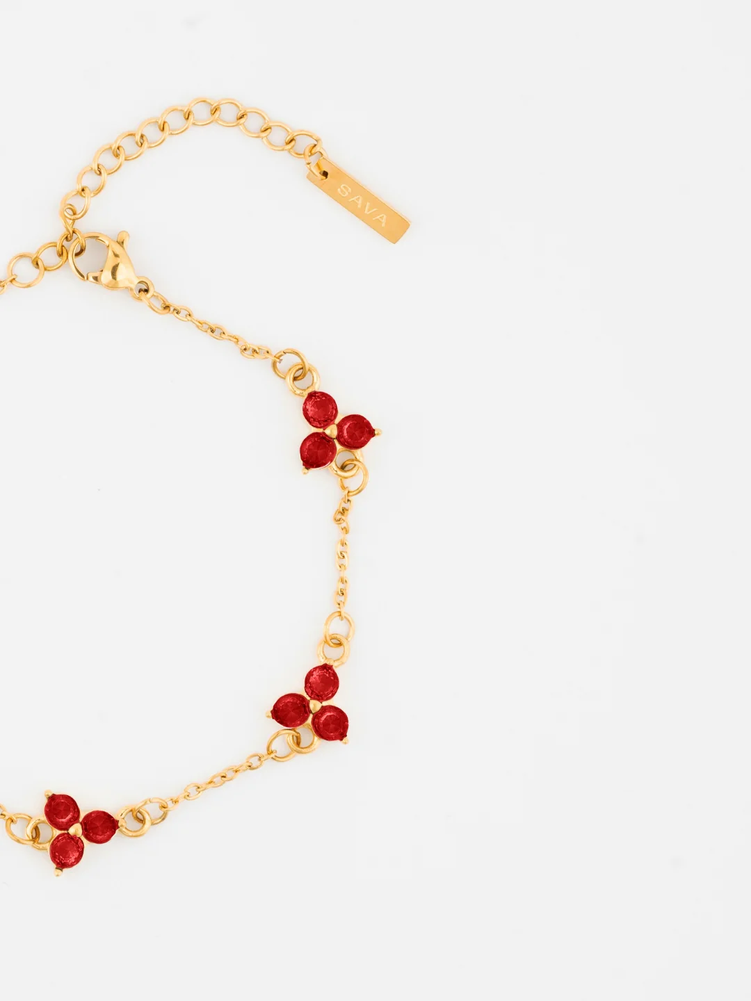 RED CLOVER BRACELET | 18K Gold - Image 3