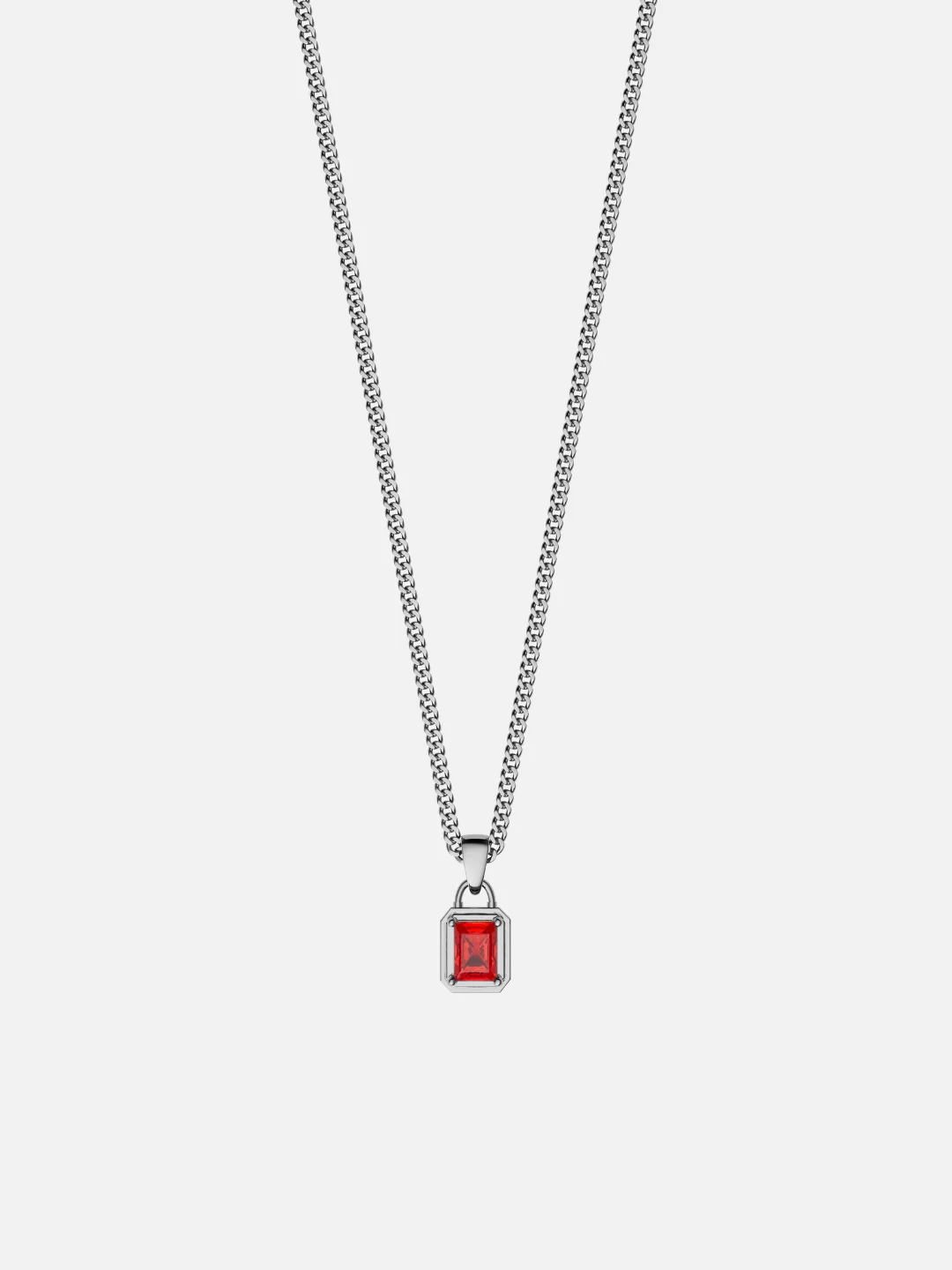 RED GEMSTONE CHAIN | Silver