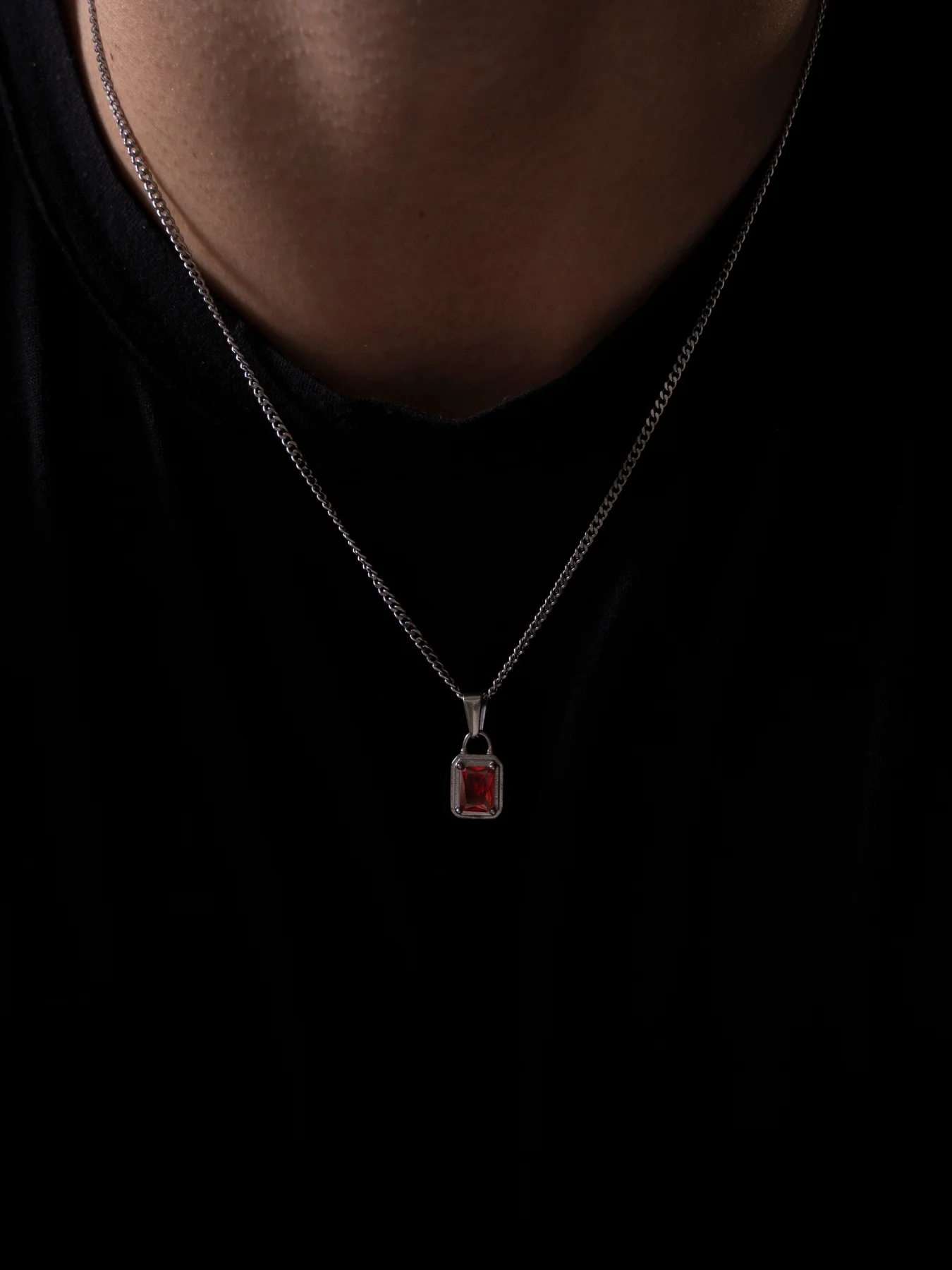 RED GEMSTONE CHAIN | Silver - Image 6