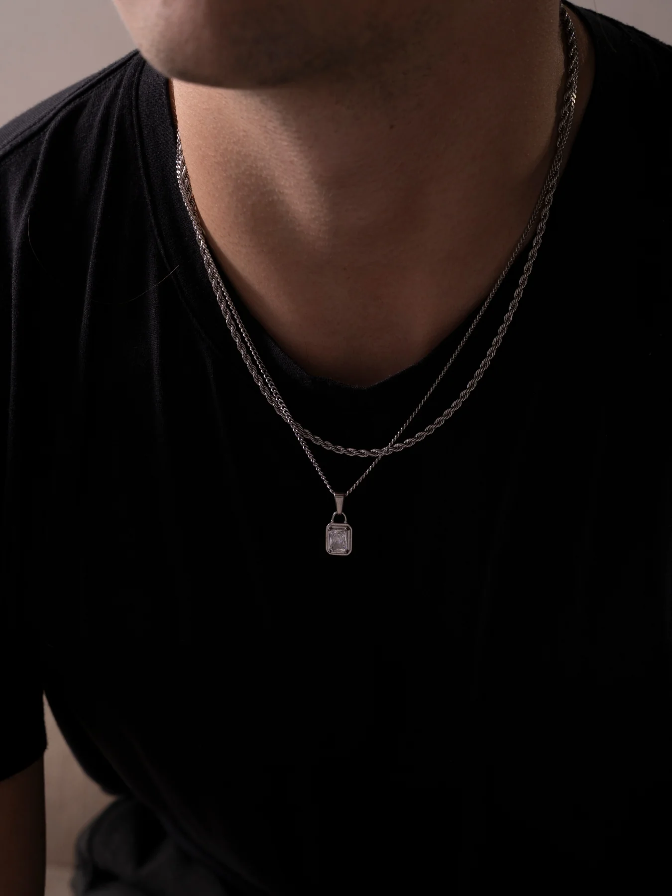WHITE GEMSTONE CHAIN | Silver - Image 4