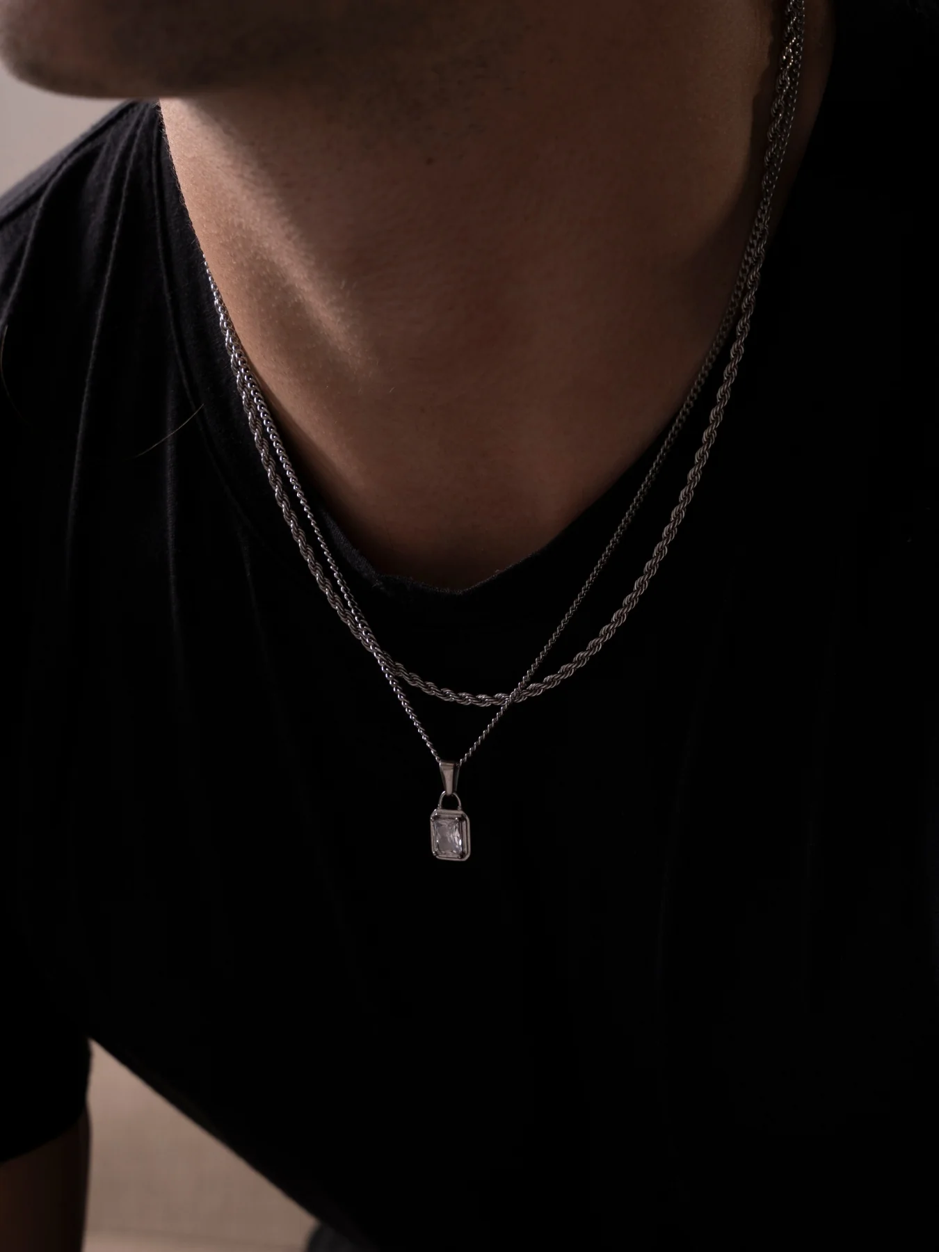 WHITE GEMSTONE CHAIN | Silver - Image 9